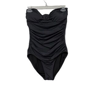 J. Crew Women’s Black Strapless One Piece Swimsuit Size 6 Beach Travel Vacation